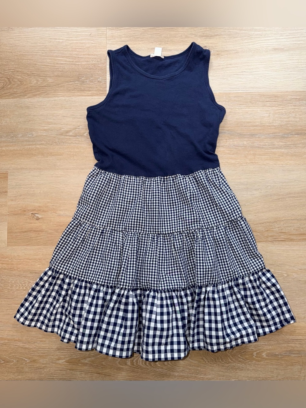 Crewcuts Girls Navy and White Gingham Dress